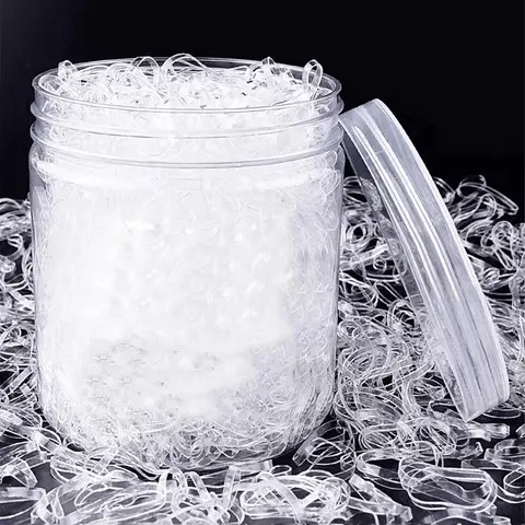 1000pcs-Clear-Mini-Elastic-Rubber-Hair-Tie-Durable-Reusable-Soft-Portable-Perfect-Accessory-For-Daily-Life-And-Sports-Hair Ties Clear Hair Elastics Hair Rubber Bands