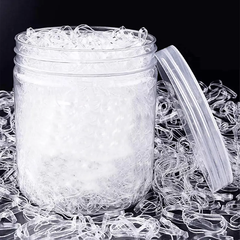 1000pcs-Clear-Mini-Elastic-Rubber-Hair-Tie-Durable-Reusable-Soft-Portable-Perfect-Accessory-For-Daily-Life-And-Sports-Hair Ties Clear Hair Elastics Hair Rubber Bands