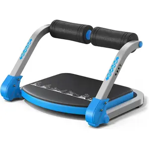 Ab Machine for Home Gym, Adjustable Ab Trainer with 3 Resistance Levels, Sit Up Exercise Equipment for Core Workout, Automatic Rebound Ab Crunch Machine, Ab Workout Equipment for Home Fitness