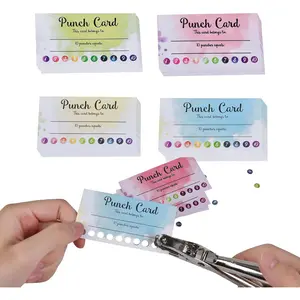 120 count Behavior Reward Punch cards for ,suit for Classroom Student Awards Loyalty,Reward Customer Business Incentive Loyalty (water color)