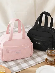 1Pc Portable Reusable Lunch Bag Waterproof Thermal Insulated Lunch Box Bento Pouch Dinner Multifunctional Insulated Bag Student Thickened Cute Lunch Bag Bag For School School Accessories School Stuff