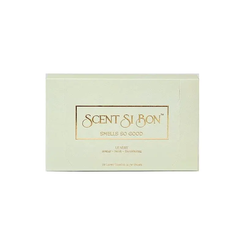 Scent Si Bon Luxury Scented Dryer Sheets - Le Vert - Amber, Musk, and Sandalwood Scents, 50 Premium Fabric Softener Sheets