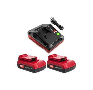 2 Packs 18V Lithium PC18BLX Battery and PCXMVC Charger Compatible with Porter Cable  Battery PC18B PC18BL PC18BLEX