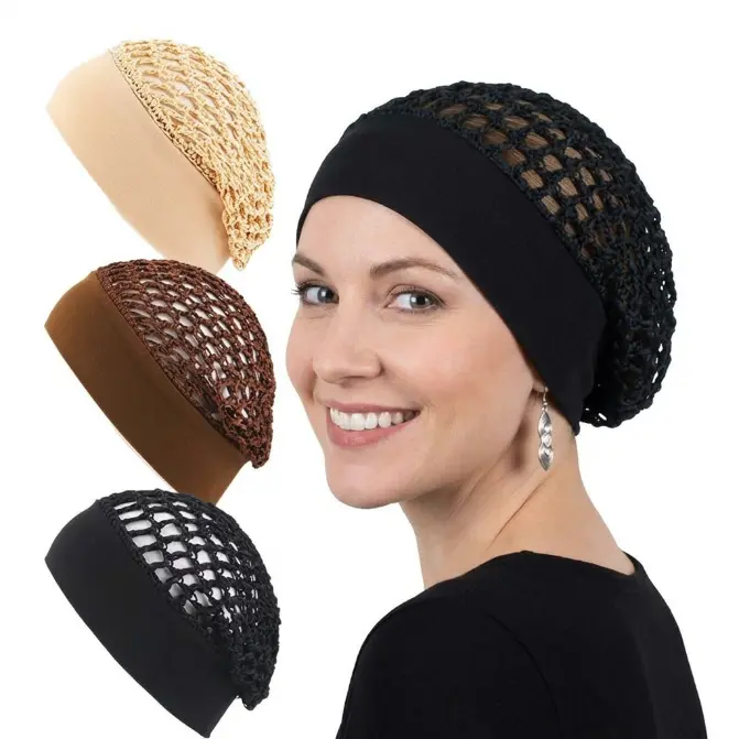 3-Piece Stretchy Wide-Edge Sleeping Cap Set, Soft Protection Bonnet for Nighttime Hair Care & Beauty (Shower Cap for Home Bathroom Use)