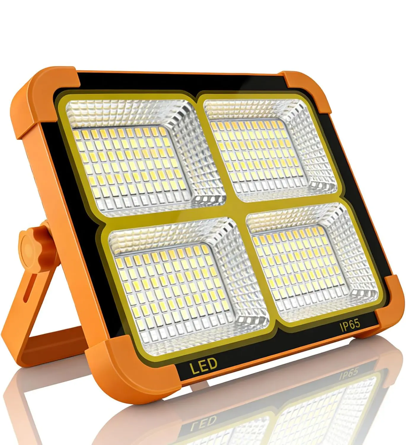 Portable Solar LED Work Light, 100W 16500mAh 10000 LM, Stepless Brightness, Rechargeable Battery Floor Light for Emergency, Job Site, Hurricane Use