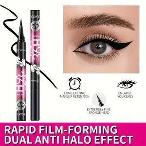 12pcs Black Eyeliner Pen Set - Ultra-Fine Tip, Long-Lasting Waterproof & Smudge-Proof Eye Makeup, Longwear Eye Liner, Liquid Eye Liner, Ideal for Beginners & Beauty Enthusiasts, Perfect Valentine'S Gift, Beauty Makeu