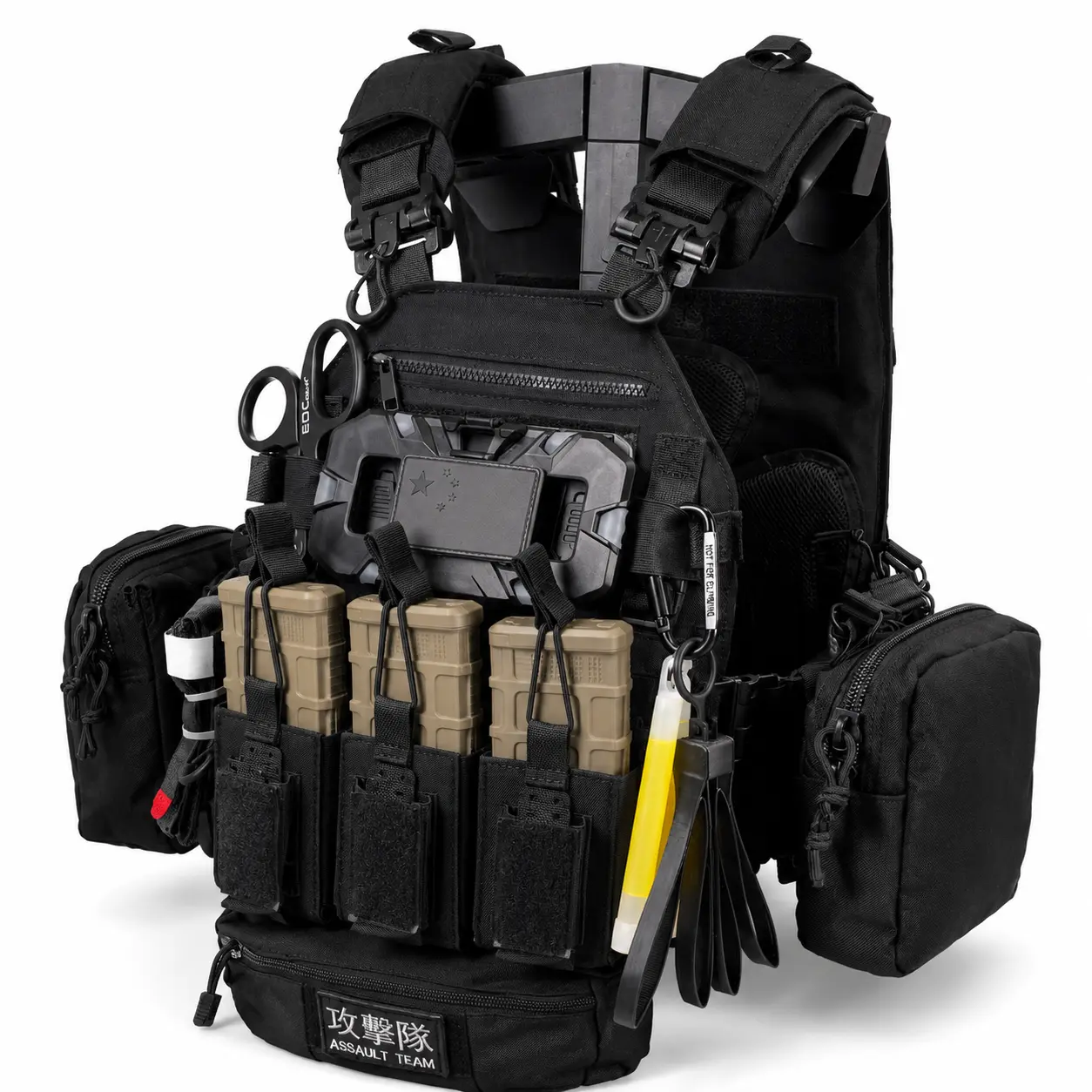 Tactical Vest System Modular Chest Rig Multi Pocket Utility Carrier Adjustable Fit Outdoor Training Travel Gear Vest Set