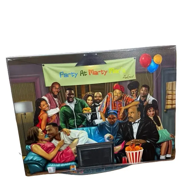 Party at Marty Mar’s Canvas Print, Colorful Art Decor, 24x30 in Wall Art for Home Decoration