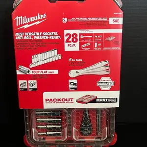 Milwaukee 3/8 in. Drive SAE Ratchet and Socket Mechanics Tool Set with Packout Case (28-Piece)