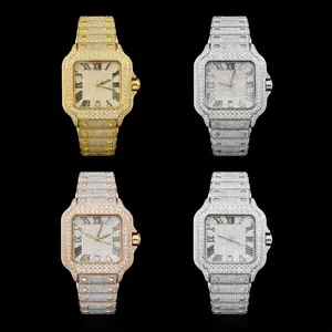 40mm Full Iced Out Carti Moissanite Diamond Watch Automatic Mechanical Wristwatch Bling Bling Hip Hop Luxury Jewelry Watches