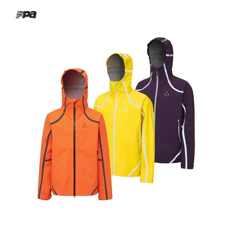 FPA 3L Three Proof Outdoor Shell Jacket With Dynamic Arc Inner & Outer Double Seam Taping, Waterproof Windproof Breathable Hiking Coat Unisex Loose Fit Gorpcore Techwear With Large Back Brand Print, Mock Neck, Letters