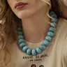 Geometric Acrylic Beaded Choker Necklace, Boho Style Ladies' Collar Chain, Perfect for Summer Beach Wear, Trendy Fashion Accessory