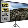 toolupgrade 100 Inch 16:9 Tripod Projector Screen - 4K HD Wrinkle-Free Polyester Surface, 160-Degree Wide Viewing Angle, Foldable Aluminum Frame, 78.7-98.4in Height Adjustable, Portable Easy Setup for Home Use, Gaming (for Movie Lovers)