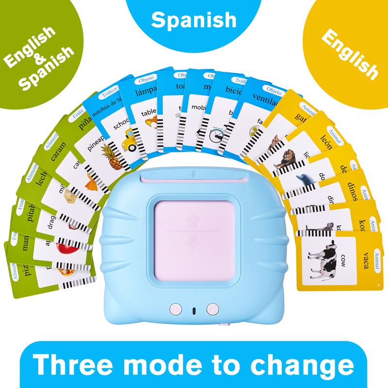 Spanish & English Talking Flash Cards for Toddler, Bilingual Flash Cards Learning Montessori Toys with 224 Sight Words, Speech Therapy Toys for Children Sensory Preschool Education Gifts Spanish & English Talking Flash Cards for Toddler, Bilingual Flash Cards Learning Montessori Toys with 224 Sight Words, Speech Therapy Toys for Children Sensory Preschool Education Gifts