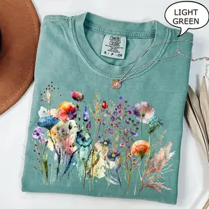 Comfort Colors Boho Cottagecore T Shirt Floral Graphic Tee Vintage Cottage Core Nature Tee