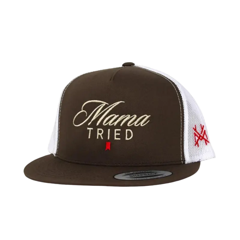 Flat Bill Brown/White