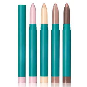 4-Color Eyeshadow & Highlighter Stick Set – Shimmer Creamy Waterproof Eye Makeup – Long-Lasting Glitter Pencil