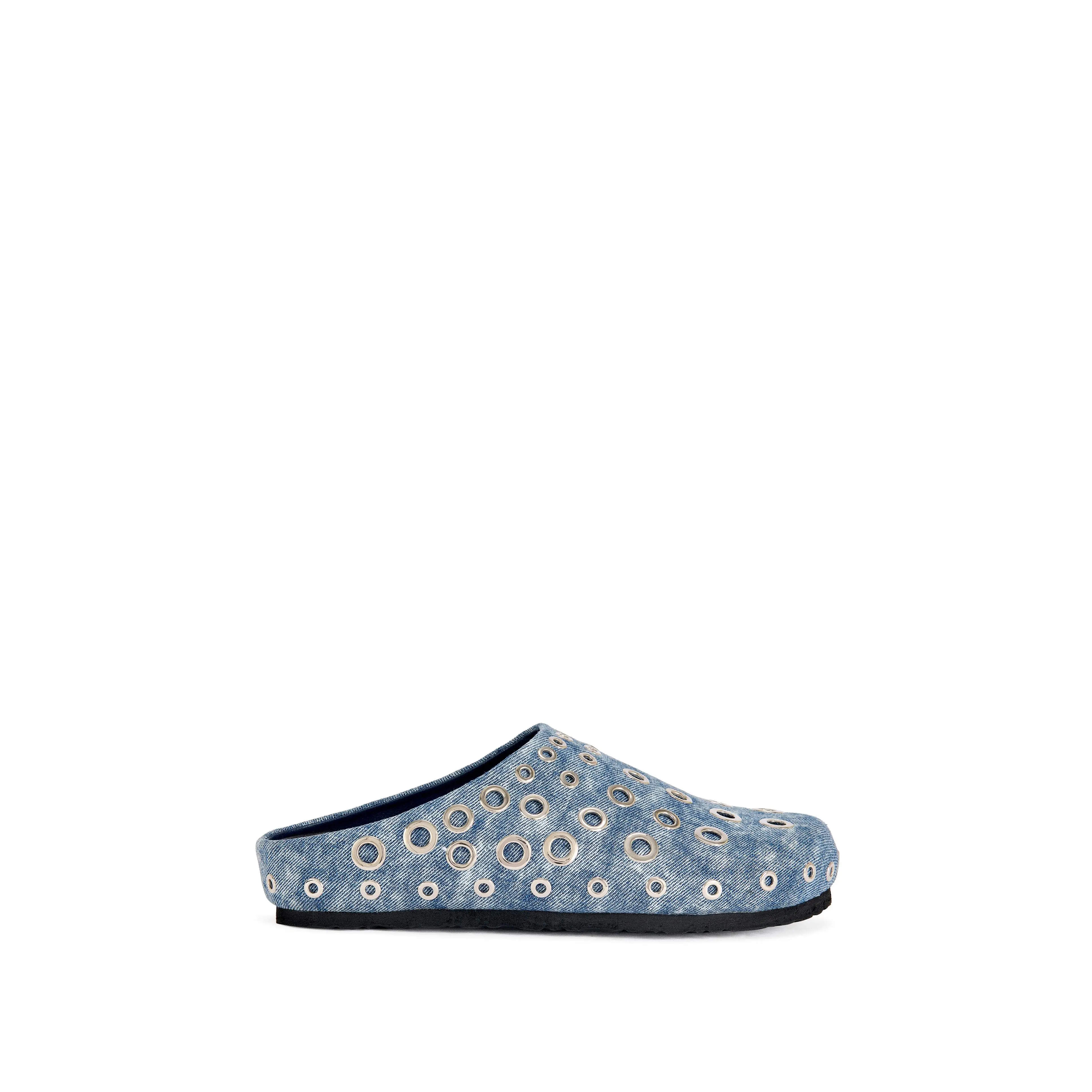 MARSHA-DENIM GROMMET FLAT MULE