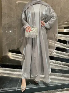 Elegant Elegance Abaya Long Robe Set, Three-Piece Suit for Party & Occasion Wear, Soft Touch Fabric, Perfect for Vacation & Celebrations, Abaya Hijab Set