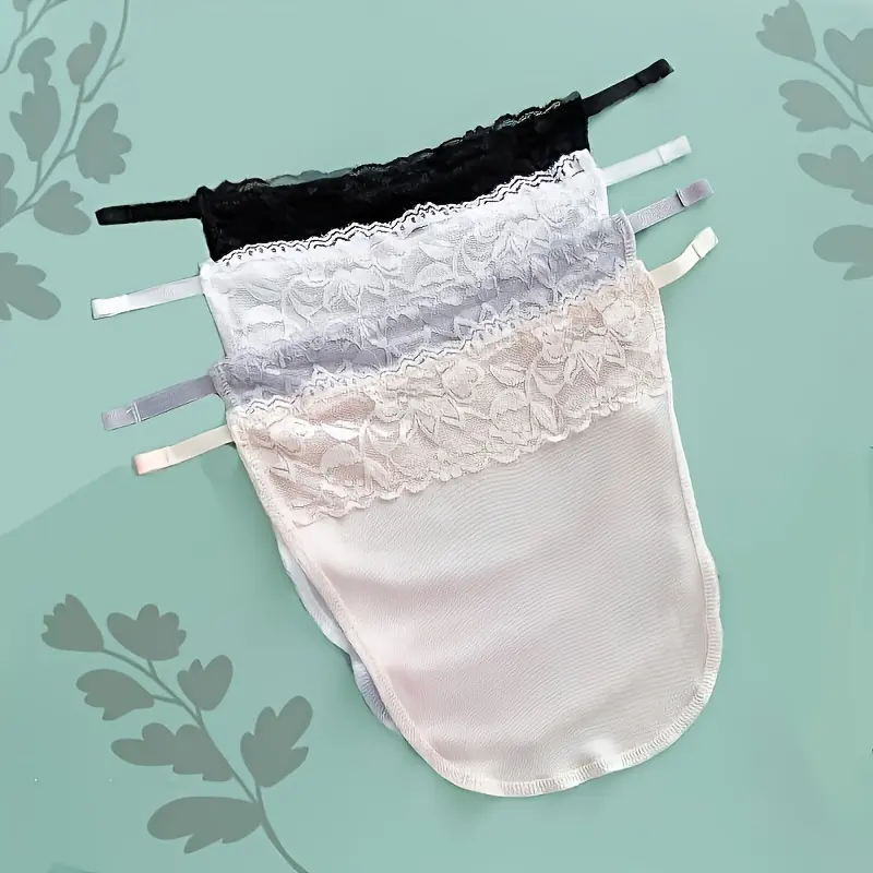 4pcs Front Desk Chest Topper Bra - Soft, Anti-Slip, No Trace Wrap Chest Piece for Women - Includes Wiper Cloth for Easy Cleaning