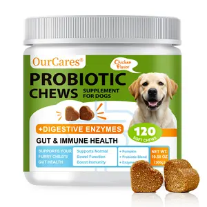 SPIRIT Canine Nutritional Supplement, Chicken Flavor Pet Probiotic Soft Chews - 120 Chewable Tablets with Lactobacillus Acidophilus & Bifidobacterium Lactis for Digestive Health & Immunity