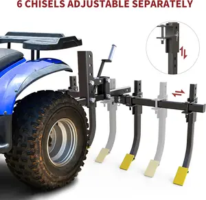 YITAMOTOR ATV/UTV Plow Implement Cultivator with 6 Scarifier Shank Fits for YITAMOTOR ATV/UTV Manual Implement Lift Soil Preparation Farming Cultivation