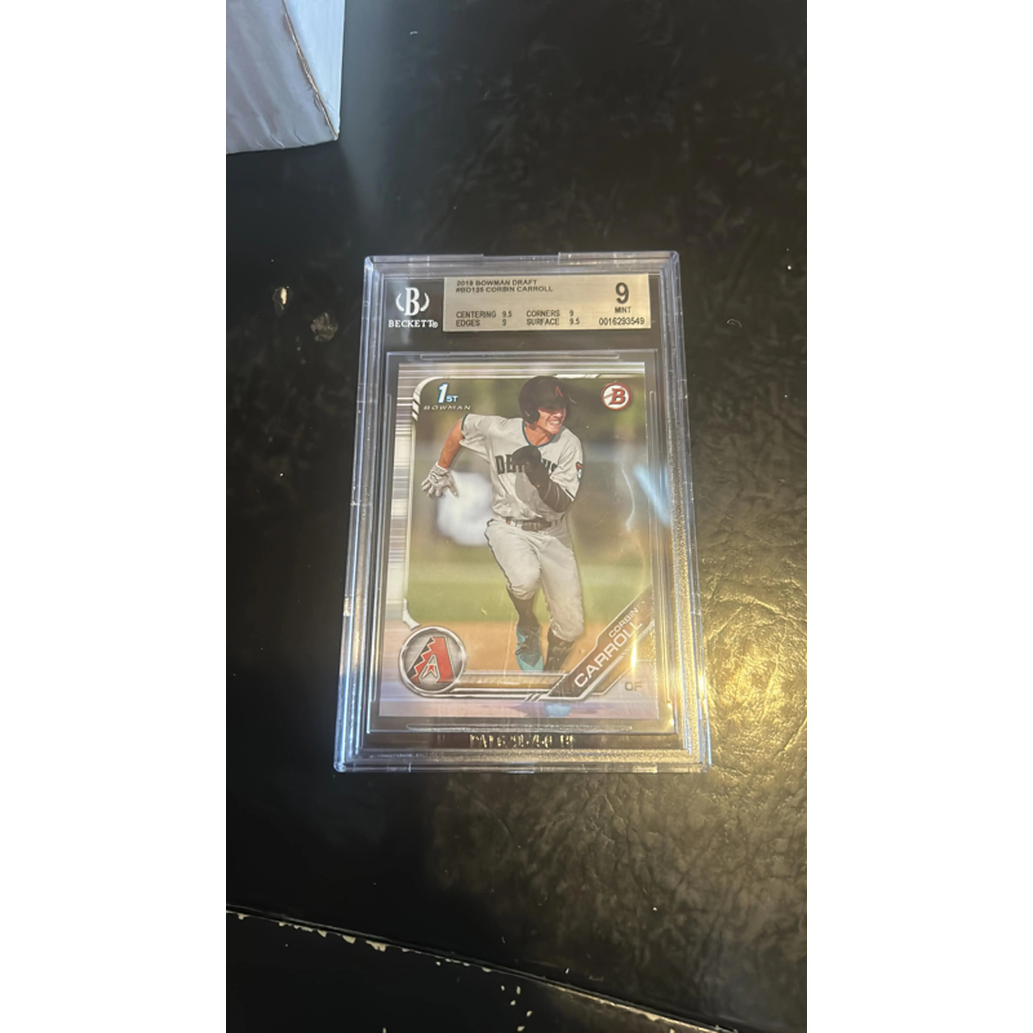 Corbin Carroll 1st Bowman Prospect Rookie Card 2019 Bowman Draft Graded Beckett 9 Baseball Collectible