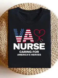 VA Nurse T Shirt for Both Men And Men a Perfect Gift Option This Unisex Shirt Is a Popular Choice Made from Soft Breathable And Lightweight Material It Features a Crew Neck And a Regular