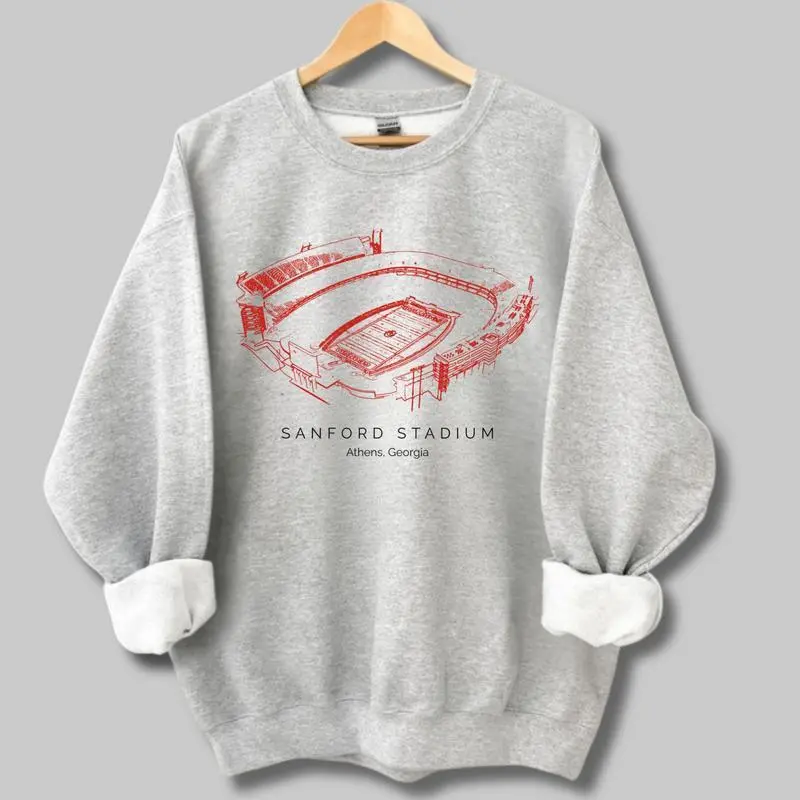 Unisex Georgia Vintage Football Stadium Sweatshirt, University of Georgia Vintage Stadium Hoodie, Classic Sport T-shirt, Gifts For Football Fan