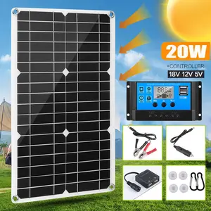 Dazone 20W Solar Panel Kit 100A Solar Charge Controller For Car Caravan Boat RV 12V Battery Charge