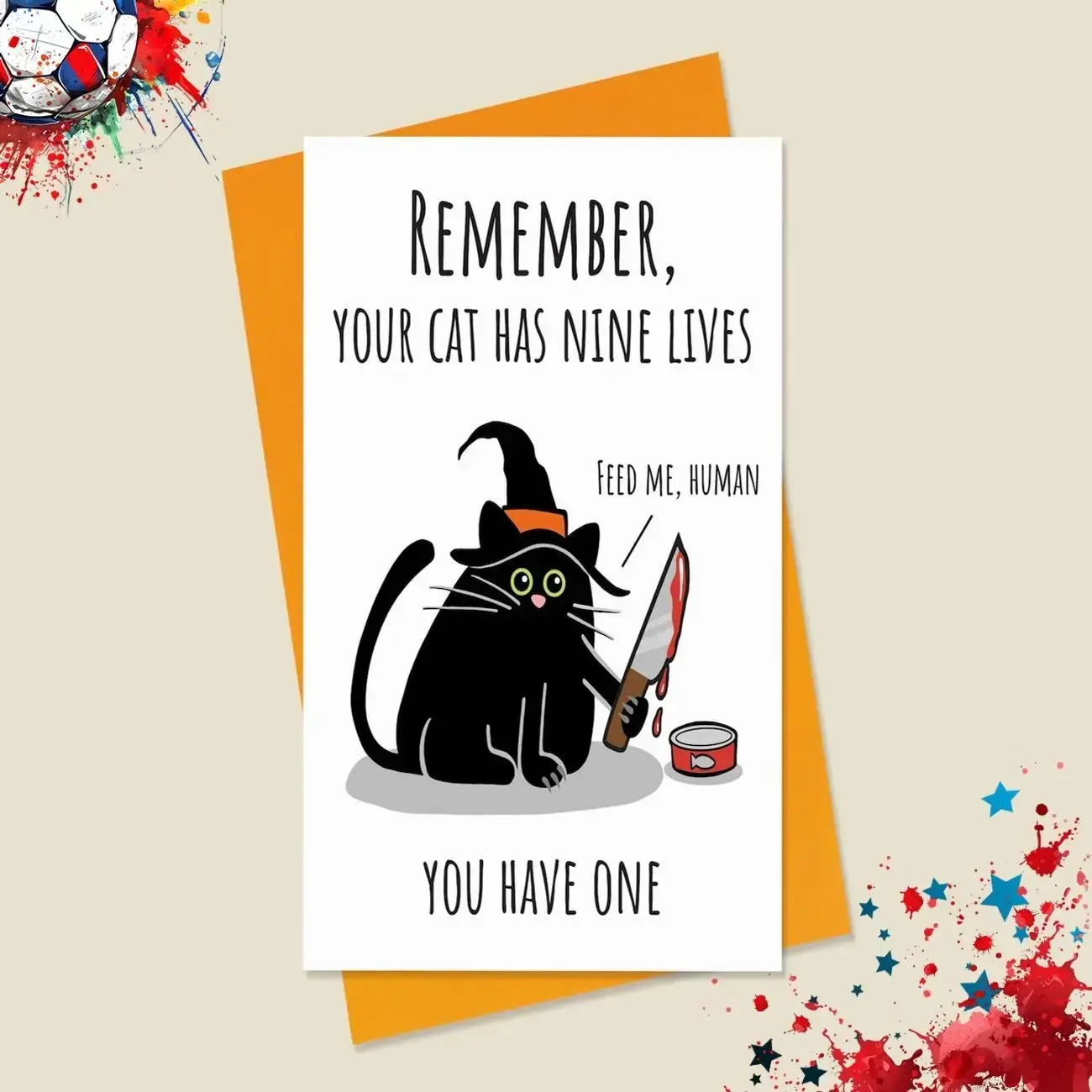 Funny Cat Halloween Card, Cattitude Halloween Card, Silly Halloween Card, Black Cat Card, Cat Attitude Card, Spoooky Cat Card