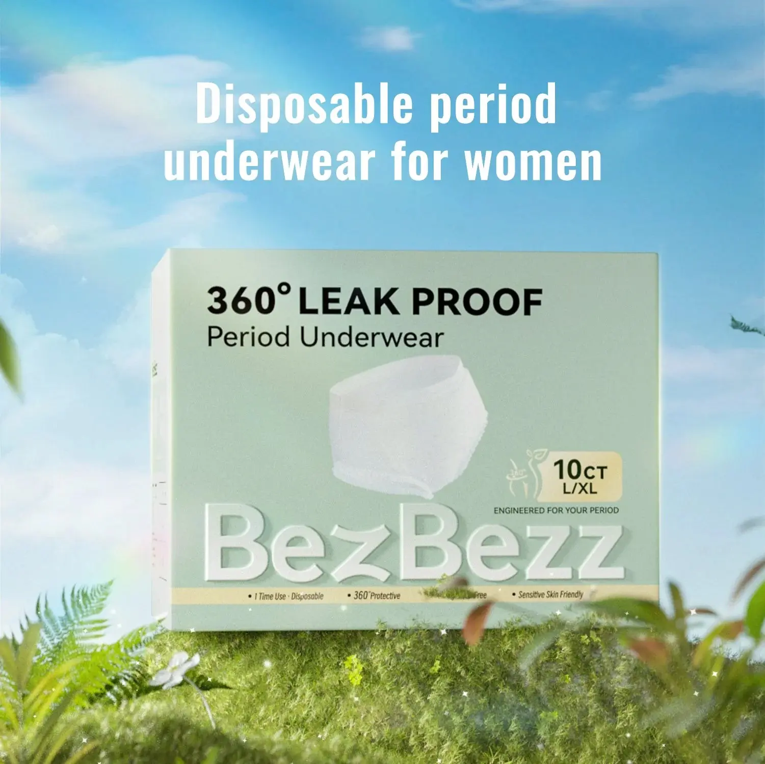 BezBezz Disposable Period Underwear | For Heavy Flow | Breathable Fabric | Ideal for Menstrual Protection Moisture B