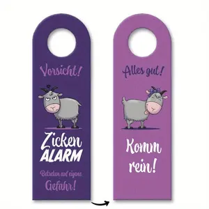 Double-Sided Wooden Door Hanger, Cute Goat Design, Original Welcome Sign for Kids' Room, Perfect for Daughter or Best Friend's Door Handle