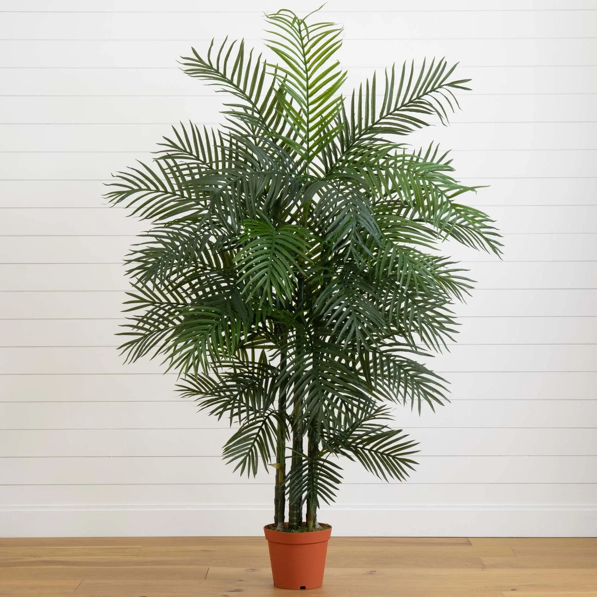 6.5' UV-Resistant Synthetic Areca Palm Artificial Plant, Casual Elevated Home Artificial Plants with Botanical Aesthetic, Indoor/Outdoor Decorative Home Supplies for Beach Settings, Casual Artificial Plants