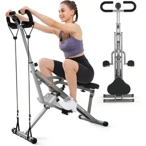 Flybird Squat Fitness Machine , Ride & Rowing Motion for Glutes, Thighs, Abs, and Leg Strength Training at Home, Foldable Core Trainer with 4 Resistance Levels,Whole Body Workout Machine with 330lbs Capacity