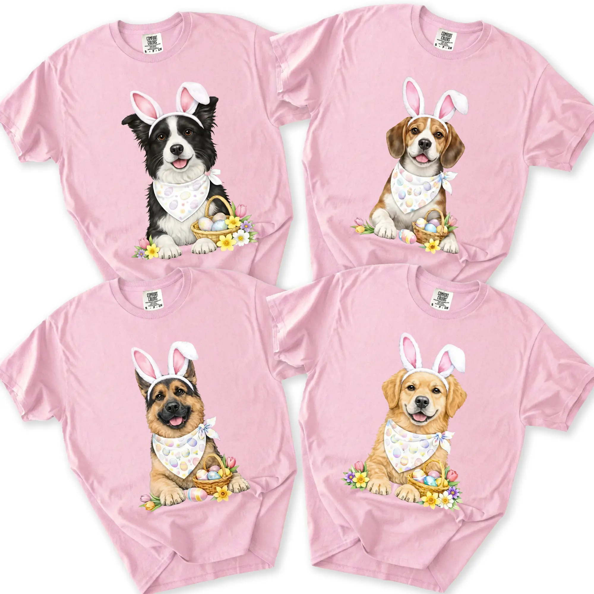 Custom Easter Dog Coquette Comfort Colors  Shirt, Easter Dog Bunny Ears, Dog Mom Coquette Shirt, Happy Easter Day Gift, Easter Bunny Dog