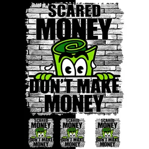 4-Pack, 6-Pack, 8-Pack 0r 10-Piece DTF Heat Transfer Gang Sheet Scared Money Ready to Press for DIY T-Shirt Business