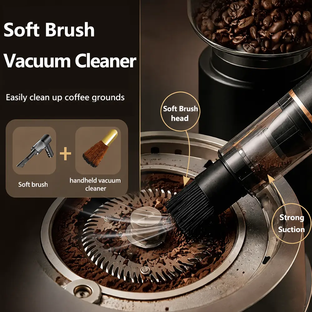 Mini Coffee Vacuum Cleaner, Cordless, Portable 3-in-1 Handheld Blower & Suction Cleaner for Coffee Machine, Barista Equipment,Espresso Machine Cleaning Espresso Grounds & Desktop Debris