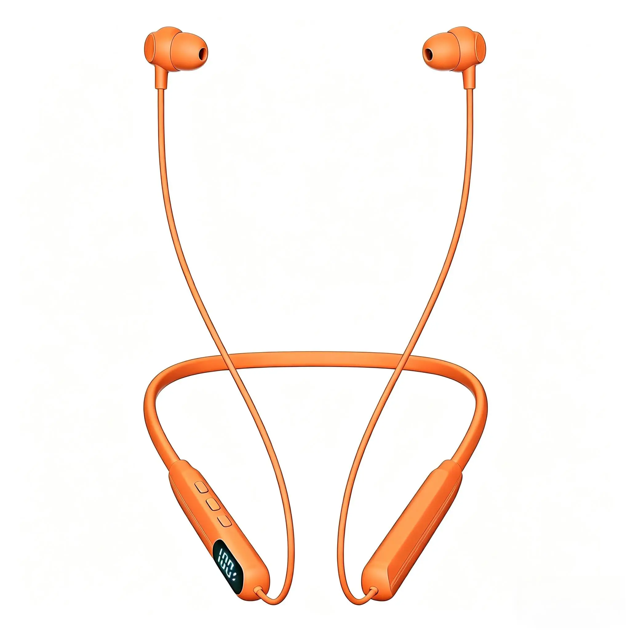 New Wireless Bluetooth Neckband Earbuds, Headset with LEDDigital Display, Secure Fit, Durable Build, StableConnection, Long Standby, Type-C Jack, ENC, Smart VoiceAssistant, Sound Isolation, Wide Audio Compatibility forGym, PC & Laptop,usb,Noise,mshuk
