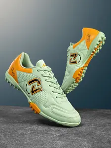Men's Football Shoes Adult TF Studs Sport Training Lace-Up Lightweight Rubber Anti-Slip Professional Match Shoes