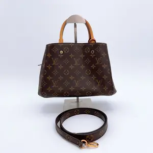 Pre-owned Louis Vuitton canvas Crossbody Bags Montaigne BB Monogram Brown