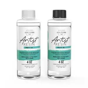 Artist Resin Part A & Part B - 4 oz Resin for Touch Curing in 24 Hours