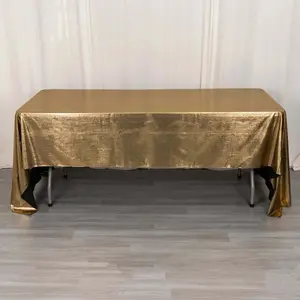 Sequin Dots Polyester Rectangle Tablecloth 60"x126" Antique Gold Shimmer - Wrinkle Free & Sparkling Table Cover