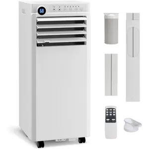 8000 BTU Portable Air Conditioner, 3-in-1 Small Portable AC Unit for Rooms to 350 Sq. Ft. with Cooling, Dehumidifier & Fan Modes, Remote, LED Display, 24H Timer, Window Kit, for Bedroom, Office, Dorms