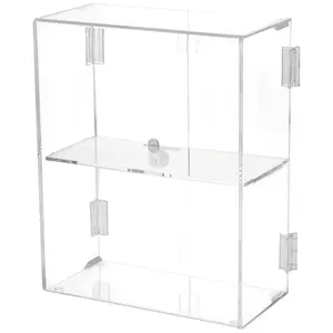 Plymor Clear Acrylic Rectangular Locking Display Case, 1 Shelf