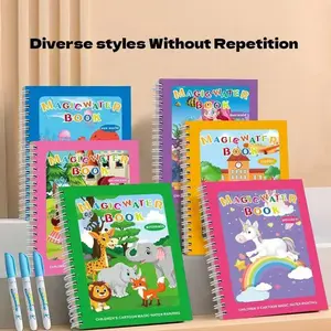 Magic Water Coloring Book for Toddlers – Reusable & Mess Free Painting Activity, Perfect Travel Toy for Kids 3+ (6 Themes: Mermaid, Animals, Sea World, Traffic)