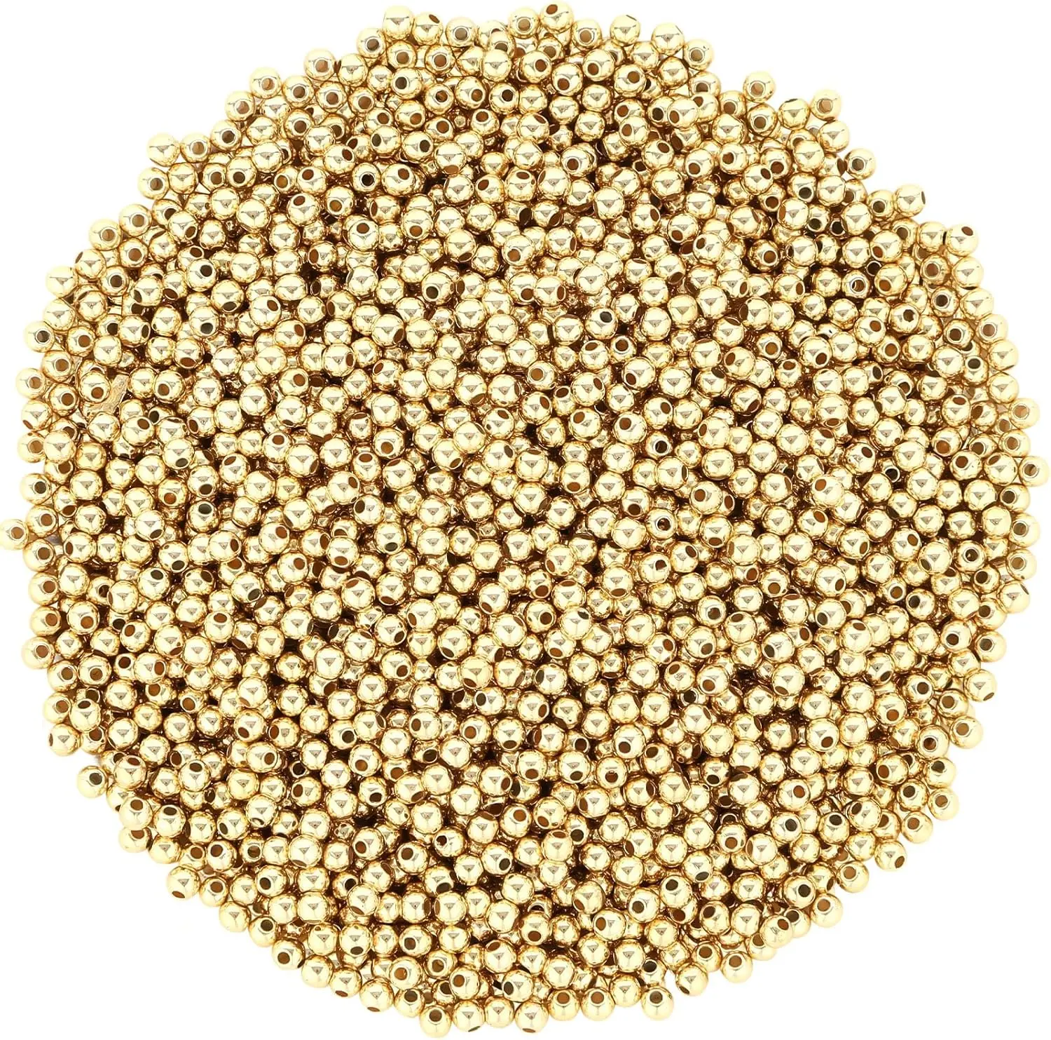 Loose Ball Beads, 1200 count 4mm KC  Spacer Beads Seamless Smooth Round Beads for Bracelets  DIY Crafts Making
