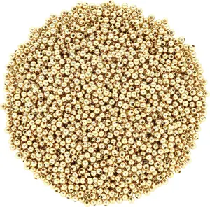 Loose Ball Beads, 1200 count 4mm KC  Spacer Beads Seamless Smooth Round Beads for Bracelets  DIY Crafts Making