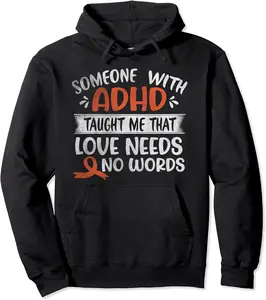 ADHD Awareness Ribbon Design for Autism Awareness Day Pullover Hoodie - Jaredsab Shop 88B0BNDWJ68X