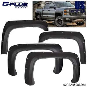 4X FENDER FLARES FIT FOR 07-13 SILVERADO 1500 2500HD POCKET RIVET BOLT-ON STYLE